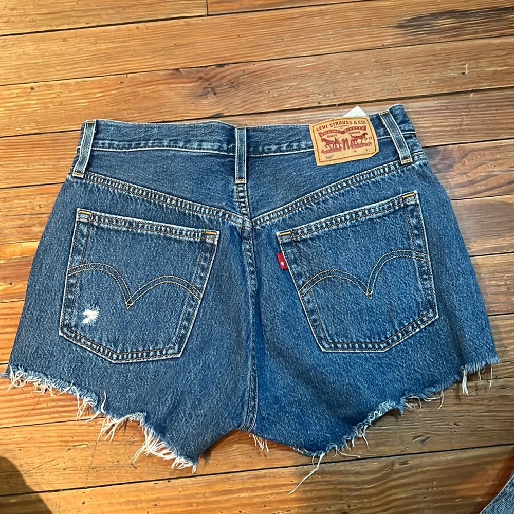 Levi’s high waisted jean shorts